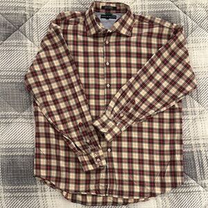Tommy Hilfiger Red and Cream Plaid Men's Shirt